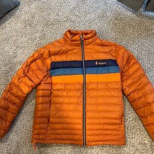 Cotopaxi Orange Puffer Jacket